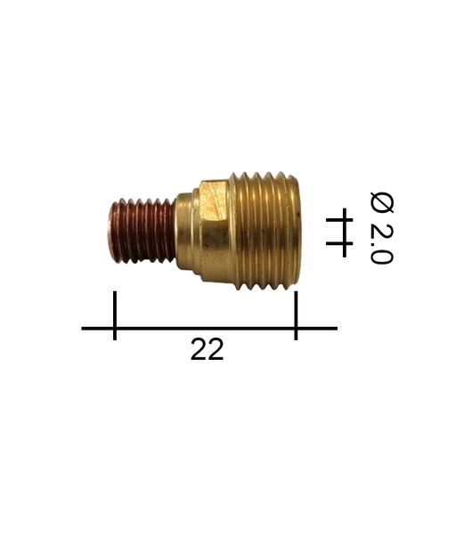 Befogópatrontartó 2,0 22mm /TE0005-20/701.0315-ZVAR/ TIG/9/20 szűrővel