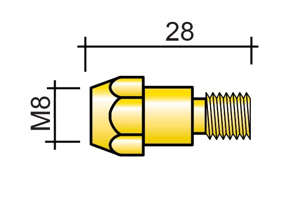 Tipptartó M8x28 /MD64/B3614/BM-10514/142.0020-ZVAR/ 360A