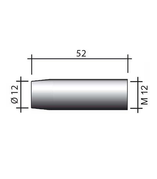 Fúvóka M12 nikkelezett /145.D001-ZVAR/ 52mm/12mm/ csavarozható/kúpos