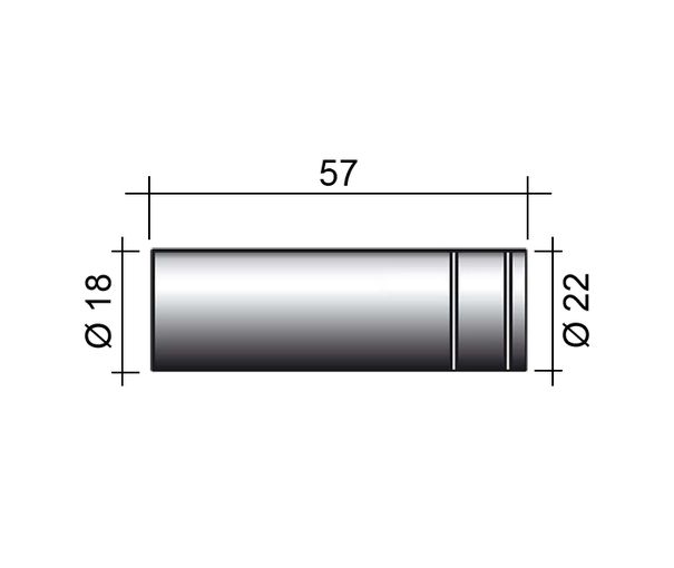 Fúvóka MIG 250A /MC24/145.0042-ZVAR/ 57mm/18mm/hengeres