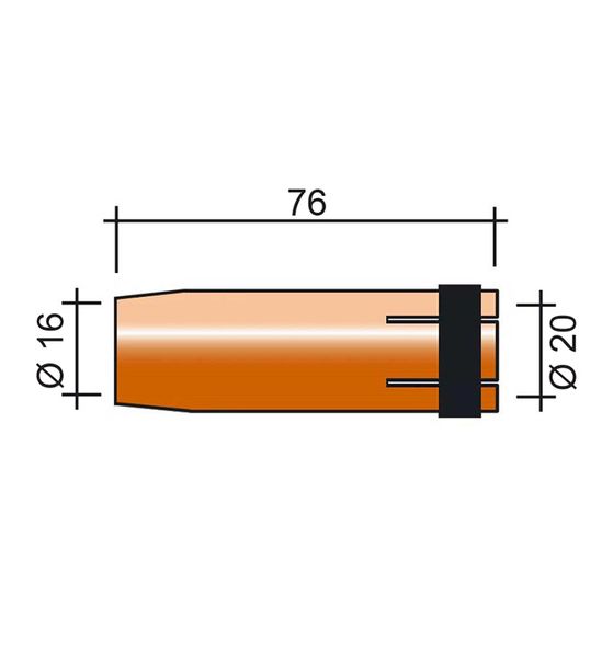 Fúvóka MIG 500A /MC268/B5028/145.0085-PARWELD/ 76mm/16mm/kúpos