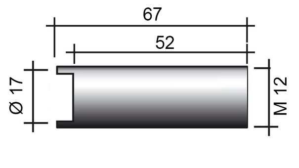 MIG fúvóka M12 bevágás /145.D009/ 52mm/17mm/hengeres