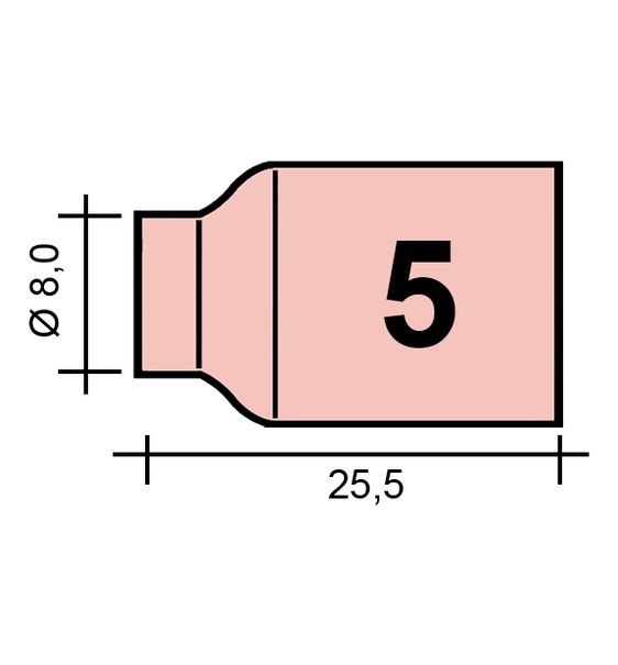 AWI fúvóka Gr. 5 8.0 /TC0076-ZVAR/53N59XL/527.0106.0/ TIG9/20 hosszú