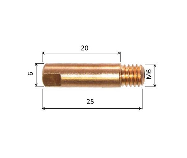 Tipp 0,8 M6x25mm E-Cu /MD08-08/B1527-08/140.0059-PARWELD/