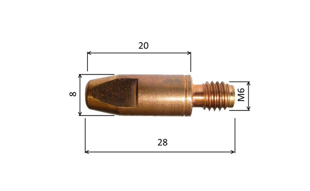 Špička 0,8 M6x28mm CuCrZr /MD09-78/140.0054/