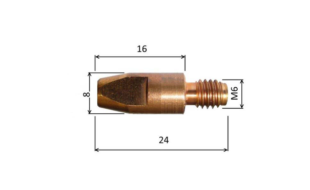 Tipp 1.0 M6x24mm E-Cu /140.D102/