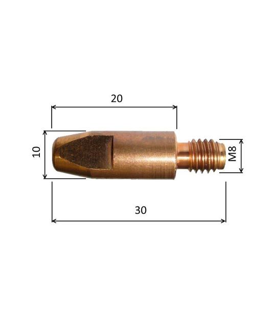 Tipp 1.0 M8x30mm E-Cu /MD05-10/140.0313-ZVAR/