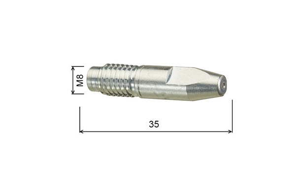 Tipp 1.0 M8x35 CuCrZr Binzel (147.1344) nikkelezett