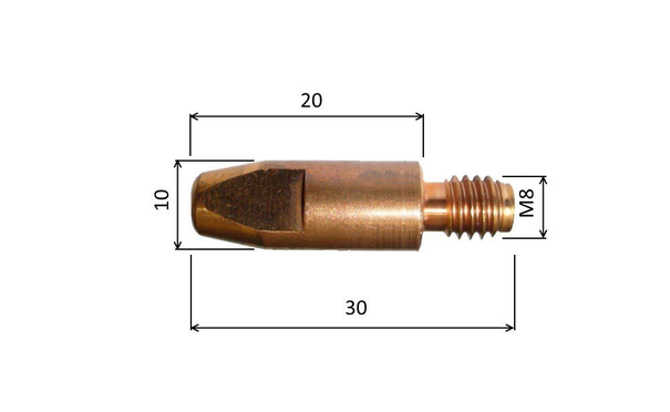 Tipp 1.2 M8x30mm E-Cu /MD05-12/140.0442/